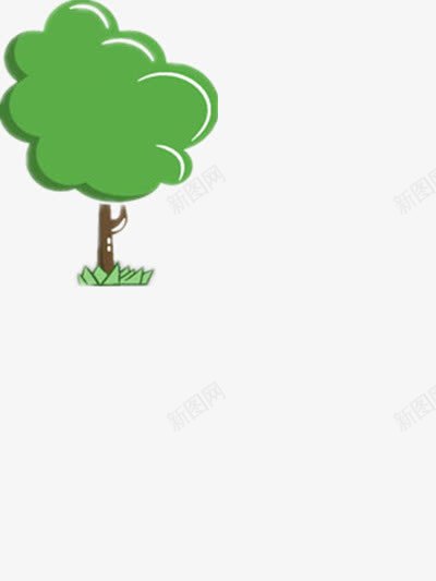 可爱卡通专辑png免抠素材_新图网 https://ixintu.com 卡通 小树 绿色