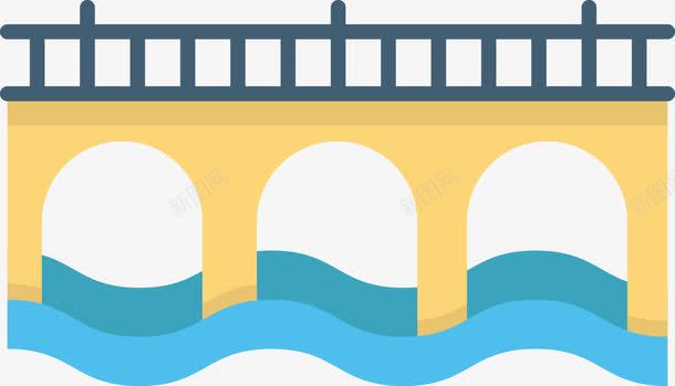 卡通河道桥梁图标png_新图网 https://ixintu.com 交通 卡通图标 图标icon 大桥 扁平化图标 桥梁 桥洞 河道 道路桥梁