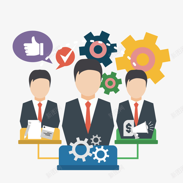 彩色商务人群分析矢量图ai免抠素材_新图网 https://ixintu.com 人群 分析 商务 团队 彩色 效率 旋转 评价 矢量图