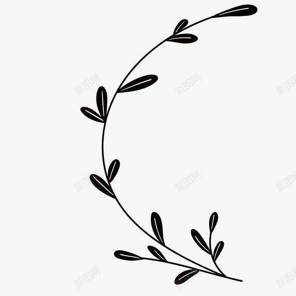 细长的柳叶树枝花环png免抠素材_新图网 https://ixintu.com 好看美丽 小树芽 柳叶树枝 清新 细长 花环
