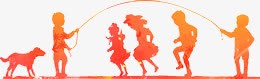 一群小孩跳绳png免抠素材_新图网 https://ixintu.com 彩色 欢快 高兴