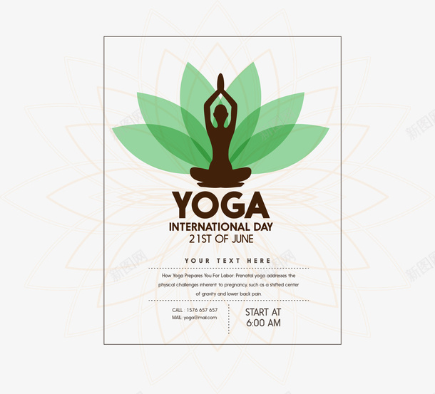 瑜伽海报元素矢量图ai免抠素材_新图网 https://ixintu.com YOGA 女人 莲花 矢量图