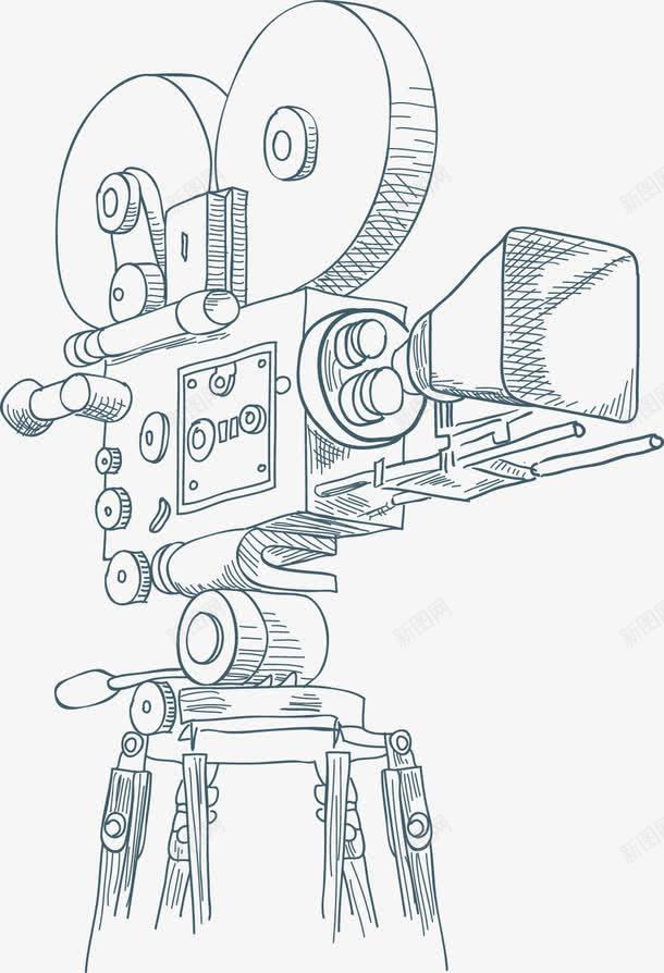 手绘摄像机线稿png免抠素材_新图网 https://ixintu.com 手绘 摄像机 线稿