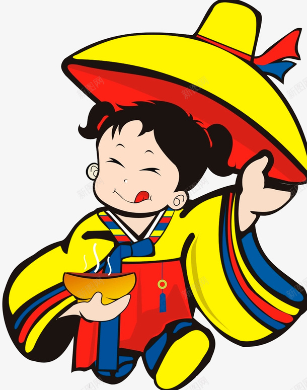 韩国儿童传统服饰psd免抠素材_新图网 https://ixintu.com 传统服饰 插画 朝鲜族 韩国儿童 韩国风插画图片设计