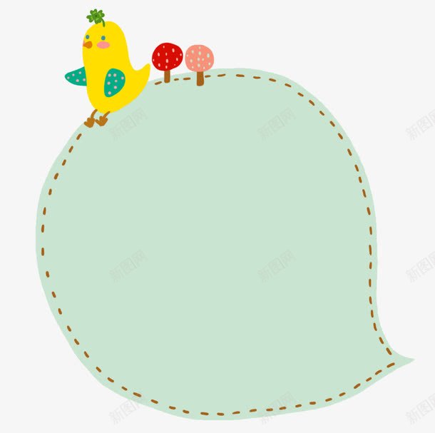 可爱卡通会话气泡png免抠素材_新图网 https://ixintu.com 会话 卡通 可爱 小鸟 气泡 绿色