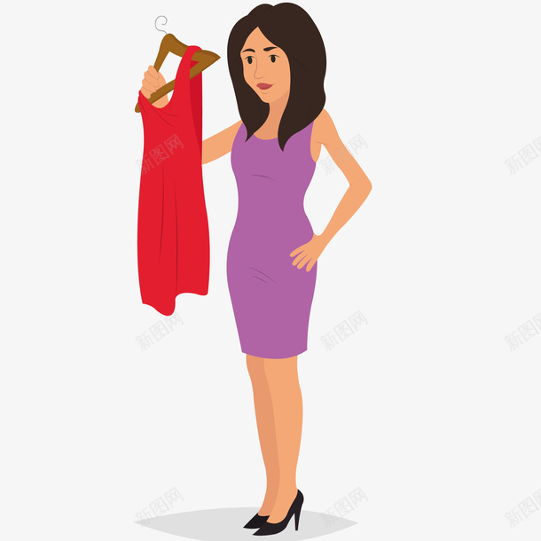 女士买衣服插画矢量图ai免抠素材_新图网 https://ixintu.com 免抠PNG 双十一 女士买衣服矢量插画 女士购物 电商 试衣服 购物中心 逛街 矢量图
