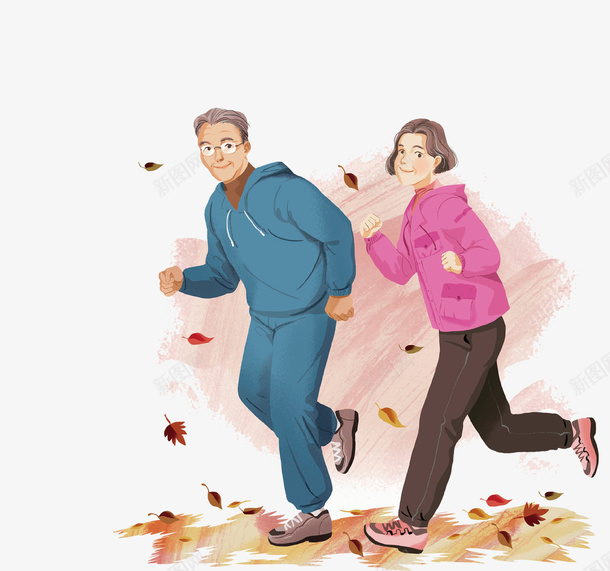 卡通手绘有氧运动人物插画png免抠素材_新图网 https://ixintu.com 人物 卡通手绘 插画 有氧运动 海报 跑步