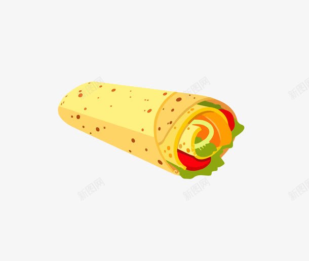 卤肉卷图标png_新图网 https://ixintu.com icon 卡通 卤肉卷 特色小吃 肉 食物 饼 鸡蛋卷