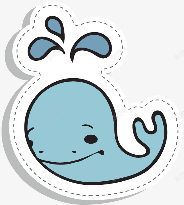 幼儿卡通喷水的蓝鲸png免抠素材_新图网 https://ixintu.com 卡通蓝鲸 幼儿园 幼儿素材 漫画蓝鲸