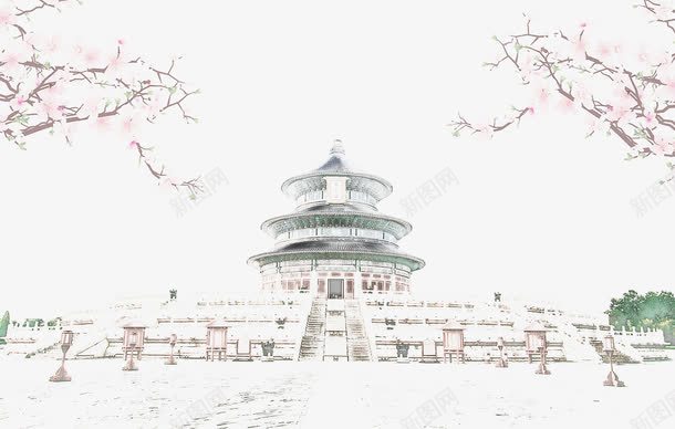 古风江南画意景观png免抠素材_新图网 https://ixintu.com 东方 古典 宁静 意境 户外 水墨庭院 装饰 贴图 院墙