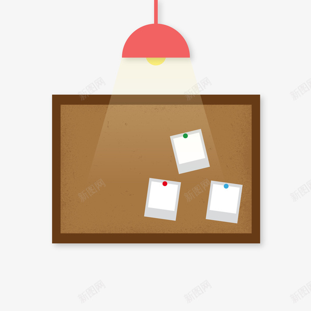 卡通墙上的告示栏矢量图ai免抠素材_新图网 https://ixintu.com 公告栏 公告栏木板告示栏 卡通 告示栏 墙上 灯 矢量图 通知栏