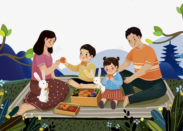 八月十五中秋节一家人吃月饼png免抠素材_新图网 https://ixintu.com 一家人 中秋节 亲子游 八月十五 八月十五中秋节一家人吃月饼 吃月饼