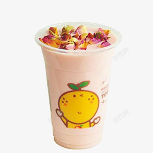 玫瑰花茶png免抠素材_新图网 https://ixintu.com 卡通杯子 可爱 奶茶 水 玫瑰花 甜美 粉色 美味