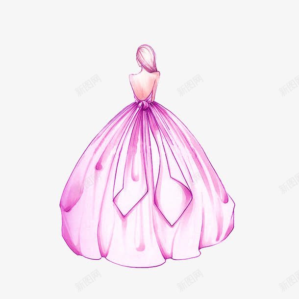 穿裙子的美女背影png免抠素材_新图网 https://ixintu.com PNG图形 卡通 女性背影 女裙 时尚女人 穿裙子的美女背影 粉红色长裙 粉色 美女 背影 装饰