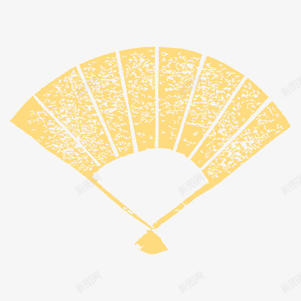 黄色日系卡通扇子png免抠素材_新图网 https://ixintu.com 可爱 复古 小清新 扇子 手绘 手账本子装饰 日系 淡黄色