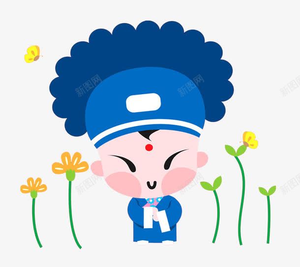 蓝衣书生png免抠素材_新图网 https://ixintu.com 唱大戏 布艺小生 戏剧人物 蓝色