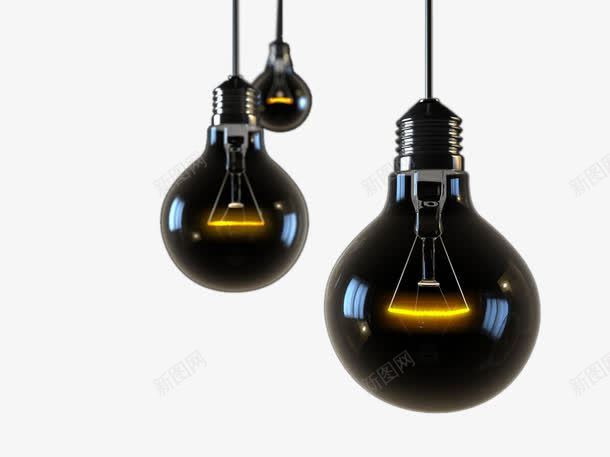 黑色灯泡png免抠素材_新图网 https://ixintu.com 灯光 灯泡 灯管 节能灯
