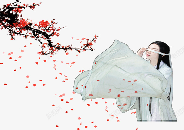 三生三世手绘画png免抠素材_新图网 https://ixintu.com 三生三世 中国工笔画 中国风 工笔画 手绘画 桃花林 白浅