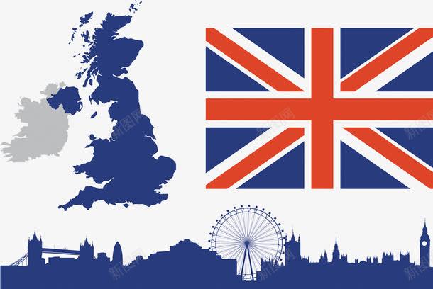 英城市国国旗png免抠素材_新图网 https://ixintu.com 城市 红色 英国地图 蓝色
