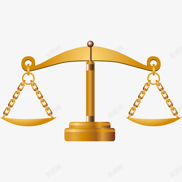 手绘卡通天平公正png免抠素材_新图网 https://ixintu.com 公平 公正 司法 天平 手绘卡通 法律 金色