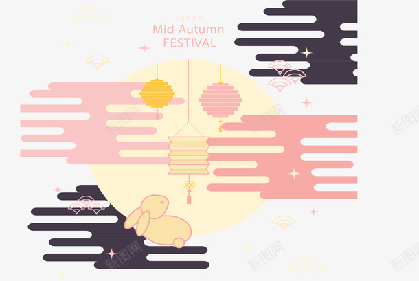 中秋之夜玉兔圆月png免抠素材_新图网 https://ixintu.com 中秋 中秋夜 中秋节 兔子 圆月之夜 矢量png