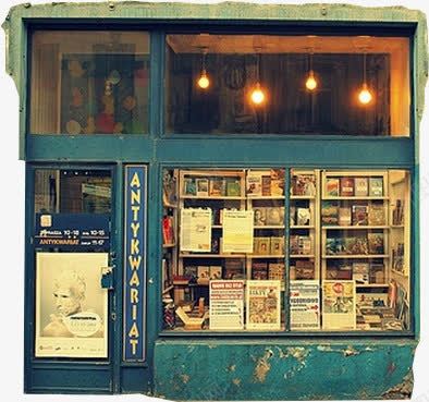 欧美书店门面png免抠素材_新图网 https://ixintu.com 书店 剪贴画 复古 欧美 门面