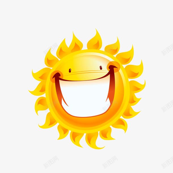 整天好心情的太阳公公png免抠素材_新图网 https://ixintu.com 笑口常开 黄色白色
