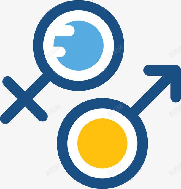性别符号图标png_新图网 https://ixintu.com 两性 关爱女性 图标 女性符号 女生符号 性别符号 标识 男性符号 黄蓝色