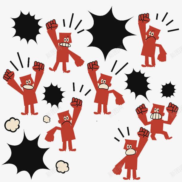 一群人的起哄带来的纠纷事件png免抠素材_新图网 https://ixintu.com 事件 打架 斗殴 烦恼 纠纷 红黑结合 起哄的一群人