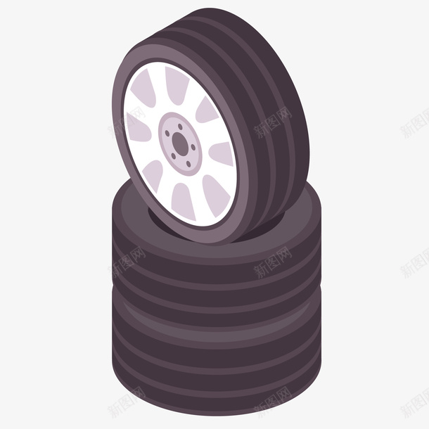 卡通汽车轮胎矢量图ai免抠素材_新图网 https://ixintu.com 4s店 圆形 安装 更换 汽车 维修 轮胎 矢量图