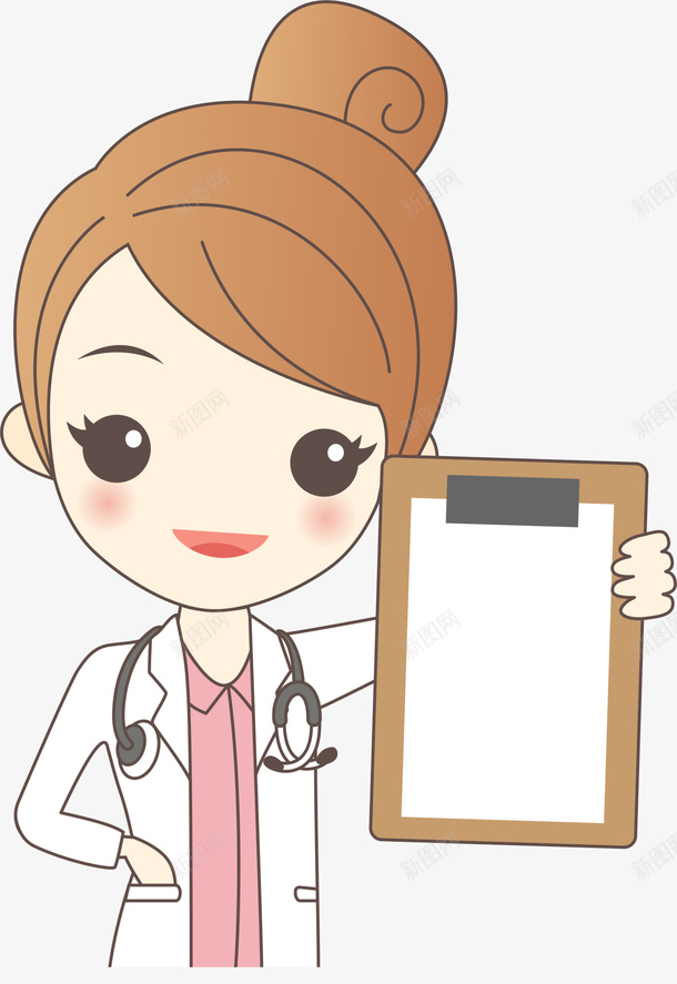 可爱病例医生png免抠素材_新图网 https://ixintu.com 医院 可爱医生 女医生 病例 装饰图案 诊所