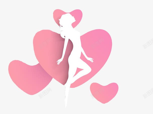 粉白三八妇女节做出迷人自己png免抠素材_新图网 https://ixintu.com 三八节 妇女节 爱心 粉白 美丽 自信