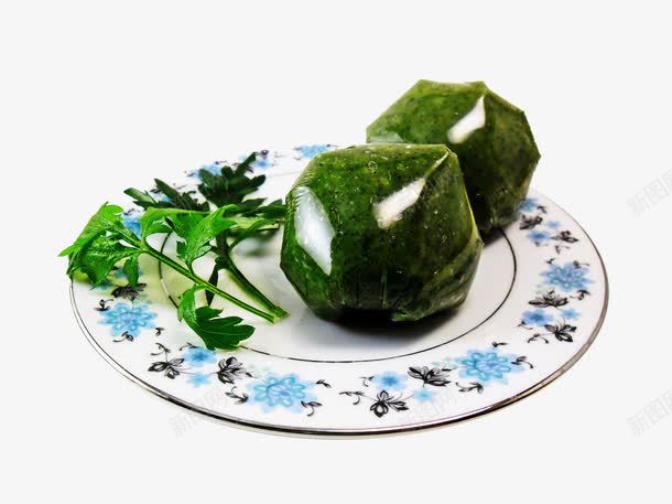 艾叶青团png免抠素材_新图网 https://ixintu.com 清明习俗 清明节食物 盘子 绿色 艾叶 艾叶草 艾草 青团