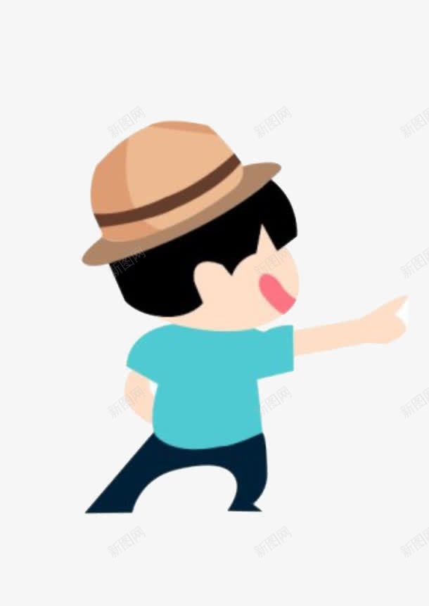蓝衣服小人走你指示标识扁图标png_新图网 https://ixintu.com 扁平化 指示标识 蓝衣服小人 走你