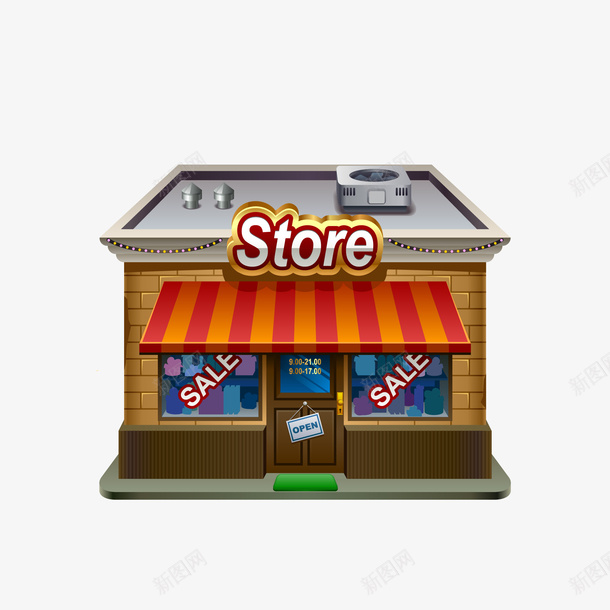 手绘Store销售店矢量图eps免抠素材_新图网 https://ixintu.com SALE Store png免抠图 创意 卡通 小卖店 房子 矢量图
