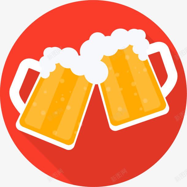 满杯啤酒碰杯图标png_新图网 https://ixintu.com Cheers cheers 卡通手绘 啤酒 啤酒杯 喝酒 干杯 庆祝 满杯 碰杯 祝贺 祝酒 红色图标