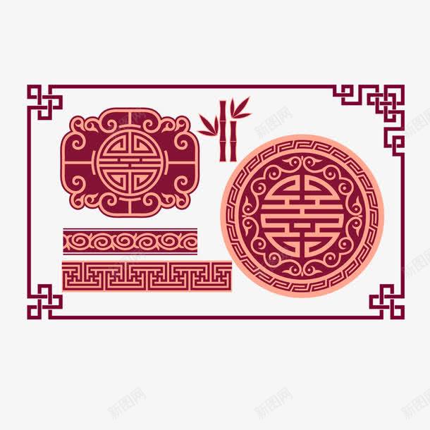 回字纹png免抠素材_新图网 https://ixintu.com 中国风边框 古典边框 回字纹