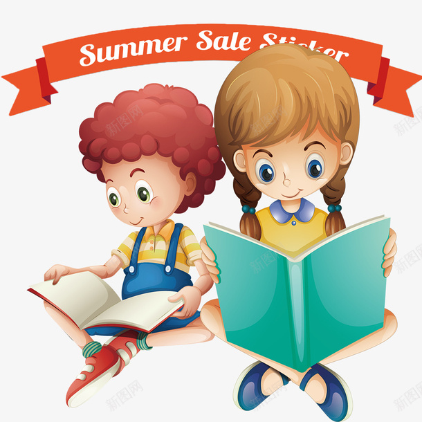 读书的卡通小孩png免抠素材_新图网 https://ixintu.com 上课 卡通小孩 吸取知识 念书 看书 看书的小孩 读书 课堂 阅读