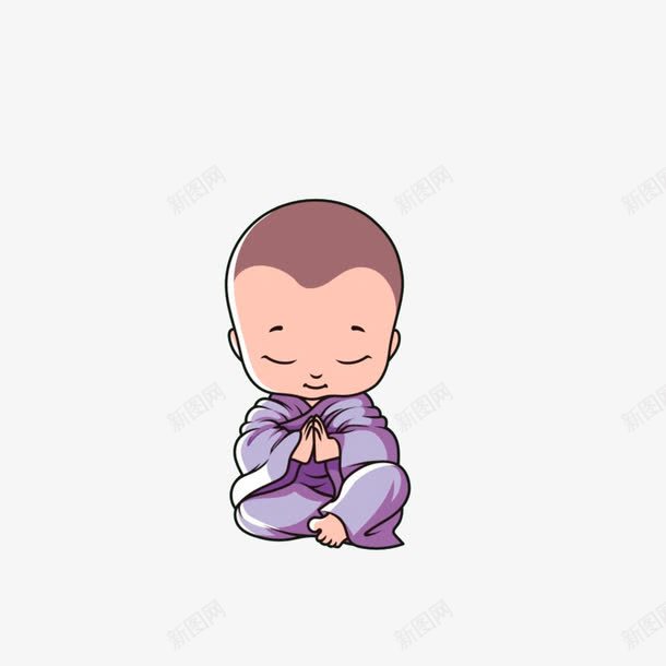 打坐的小和尚png免抠素材_新图网 https://ixintu.com 光头小和尚 古代 手绘小和尚 认真