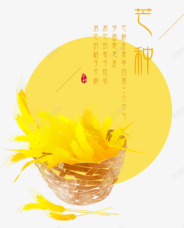 芒种手绘插画海报