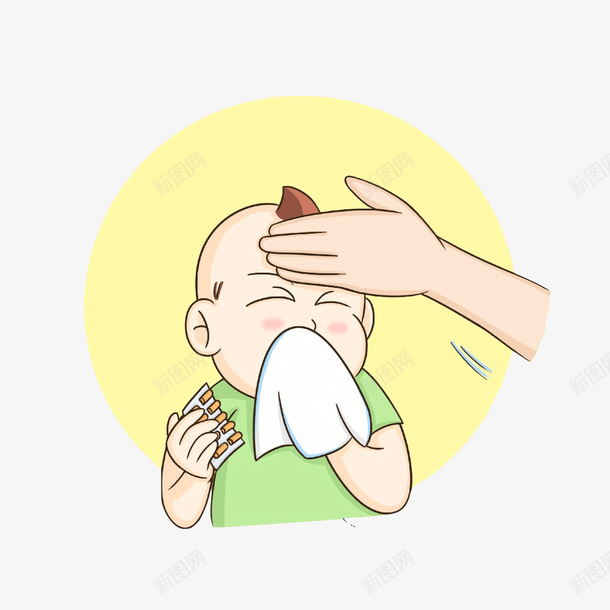 小孩感冒儿童生病吃药打针发烧咳png免抠素材_新图网 https://ixintu.com 儿童感冒 卡通 发烧 吃药 吃药卡通图 宝宝发烧 小孩感冒 小孩感冒儿童生病吃药打针发烧咳嗽流鼻涕打喷嚏免费下载 感冒鼻塞 手绘疫苗打针插画 打喷嚏 摸额头 擦鼻涕 流感病毒卡通 生老病死 疫苗打针 黄色