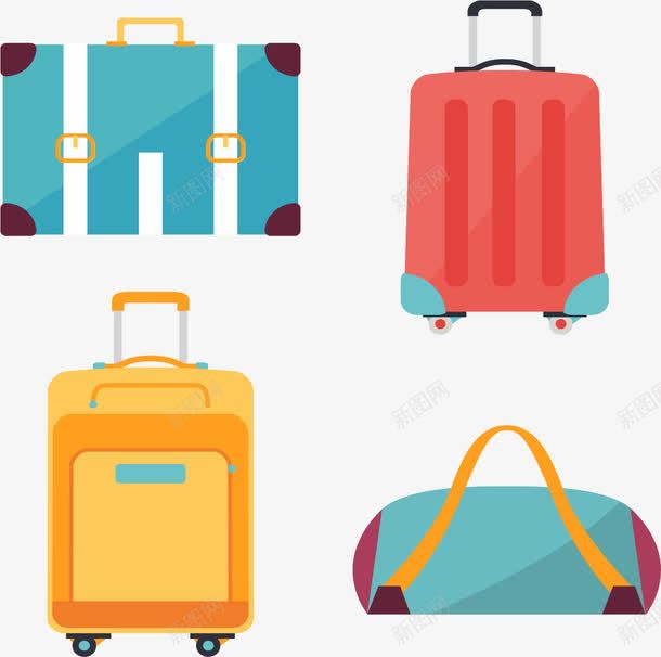 行李箱矢量图eps免抠素材_新图网 https://ixintu.com 拉杆箱 整理 旅游 矢量素材 行李箱 矢量图