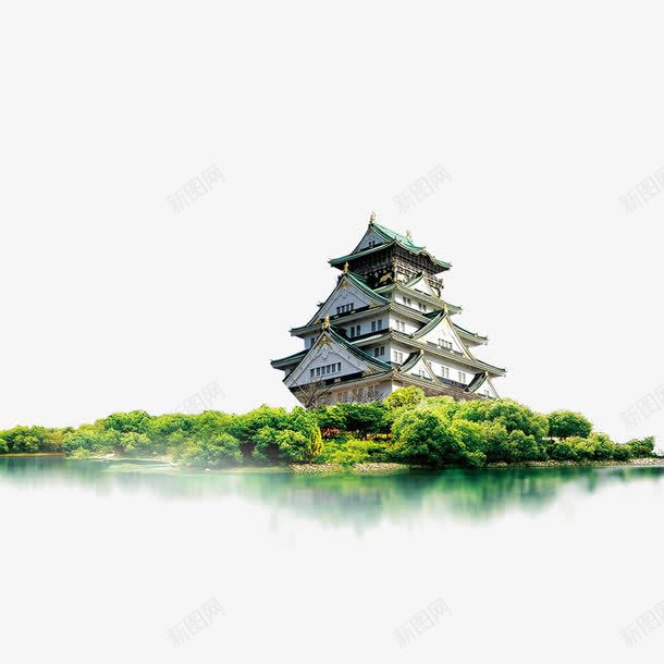 日本建筑png免抠素材_新图网 https://ixintu.com 大阪城 建筑 日本 樱花