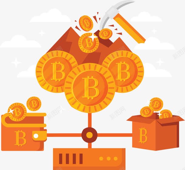 互联网比特币挖币png免抠素材_新图网 https://ixintu.com 互联网 挖币 挖矿 比特币 比特币装饰 矢量png 金色比特币