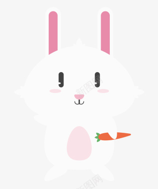 胡萝卜小白兔儿童LOGO白嫩可矢量图图标图标