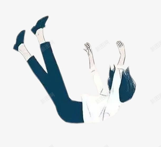 正在坠落的卡通女孩png免抠素材_新图网 https://ixintu.com 卡通女孩 危险 坠落 女孩 陨落