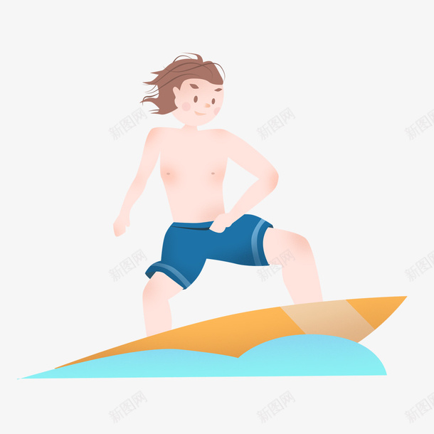 手绘卡通男孩海上冲浪png免抠素材_新图网 https://ixintu.com 冲浪 冲浪小哥 刺激 夏天 水上乐园 海上漂流 漂泊 玩耍