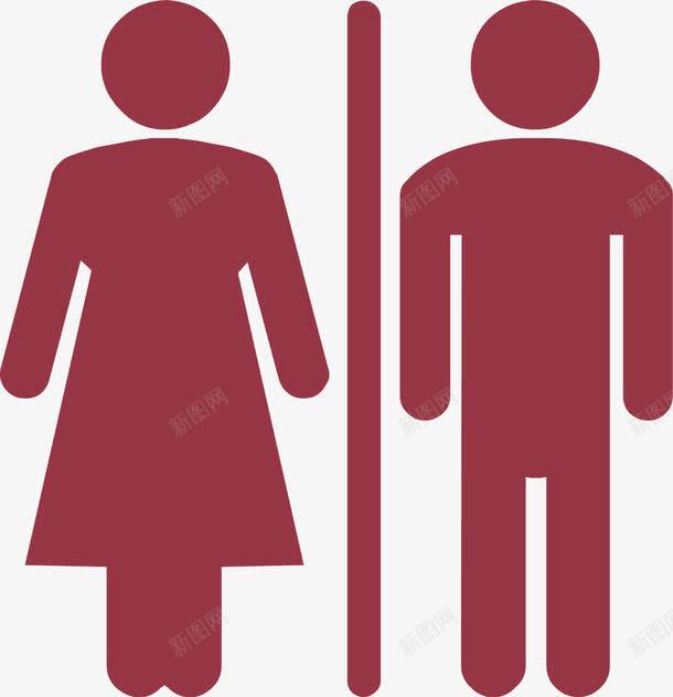 咖啡色可爱男女png免抠素材_新图网 https://ixintu.com 厕所 可爱小人 咖啡色男女 女人 标志 男人 装饰图案