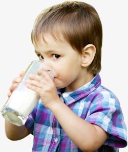 喝牛奶的男孩海报背景素材