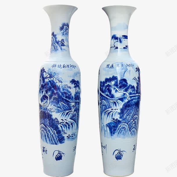 青花瓷对瓶瓷瓶png免抠素材_新图网 https://ixintu.com 对瓶 瓷瓶 花瓶 青花瓷